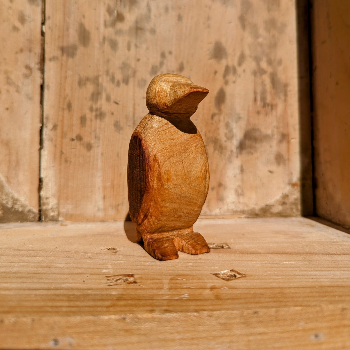 Carved Wood Penguin