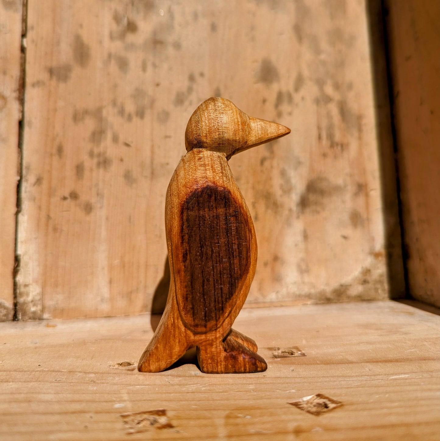 Carved Wood Penguin