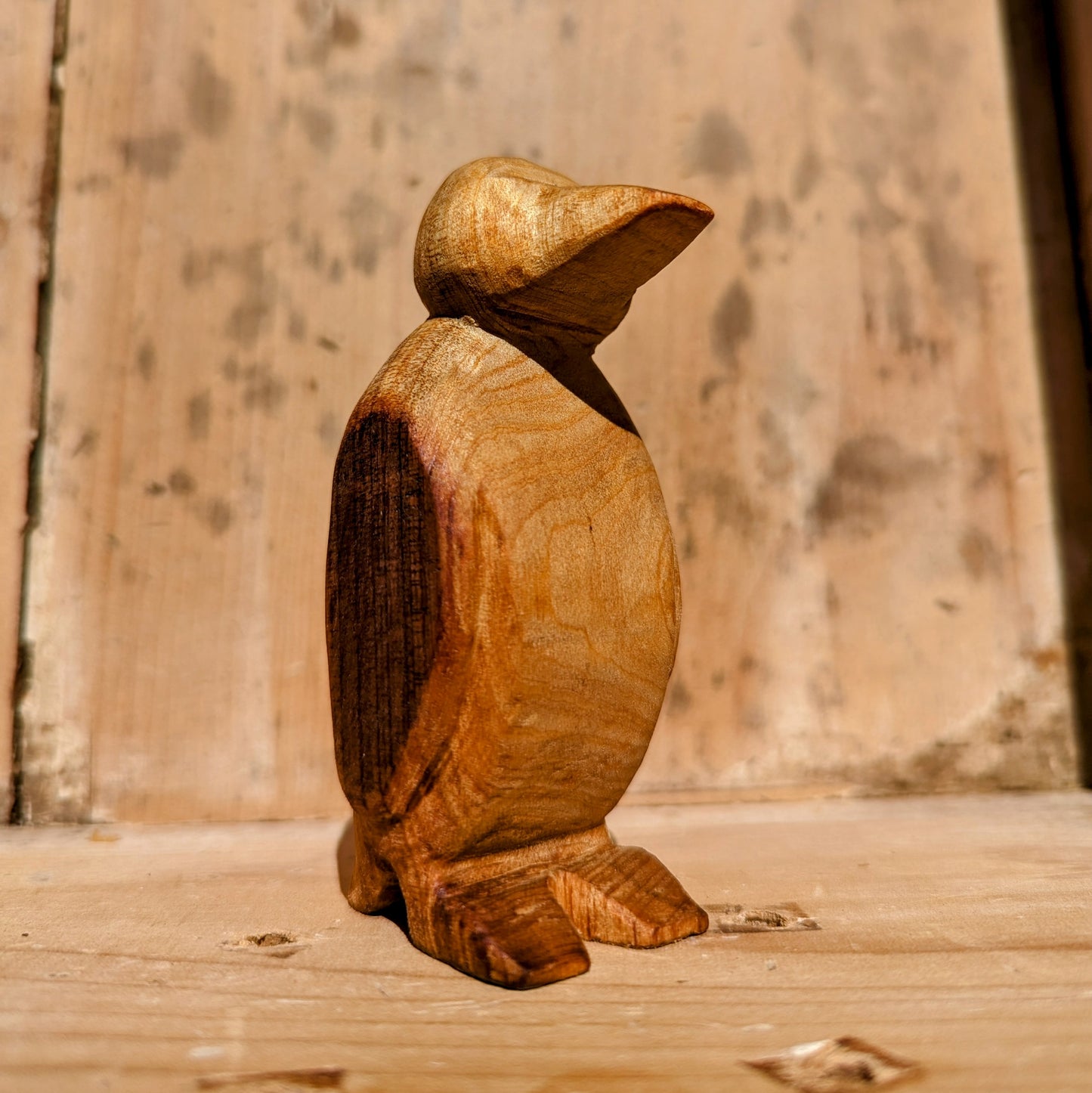 Carved Wood Penguin