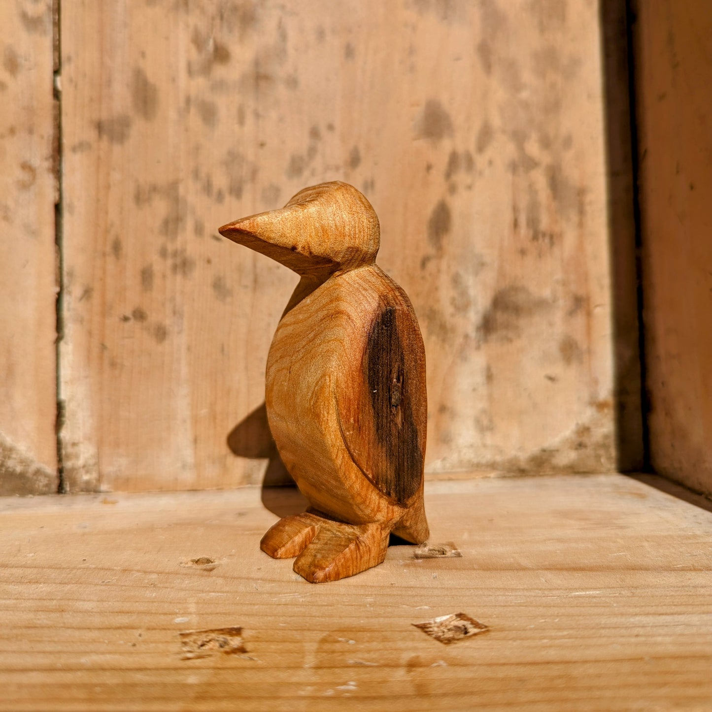 Carved Wood Penguin