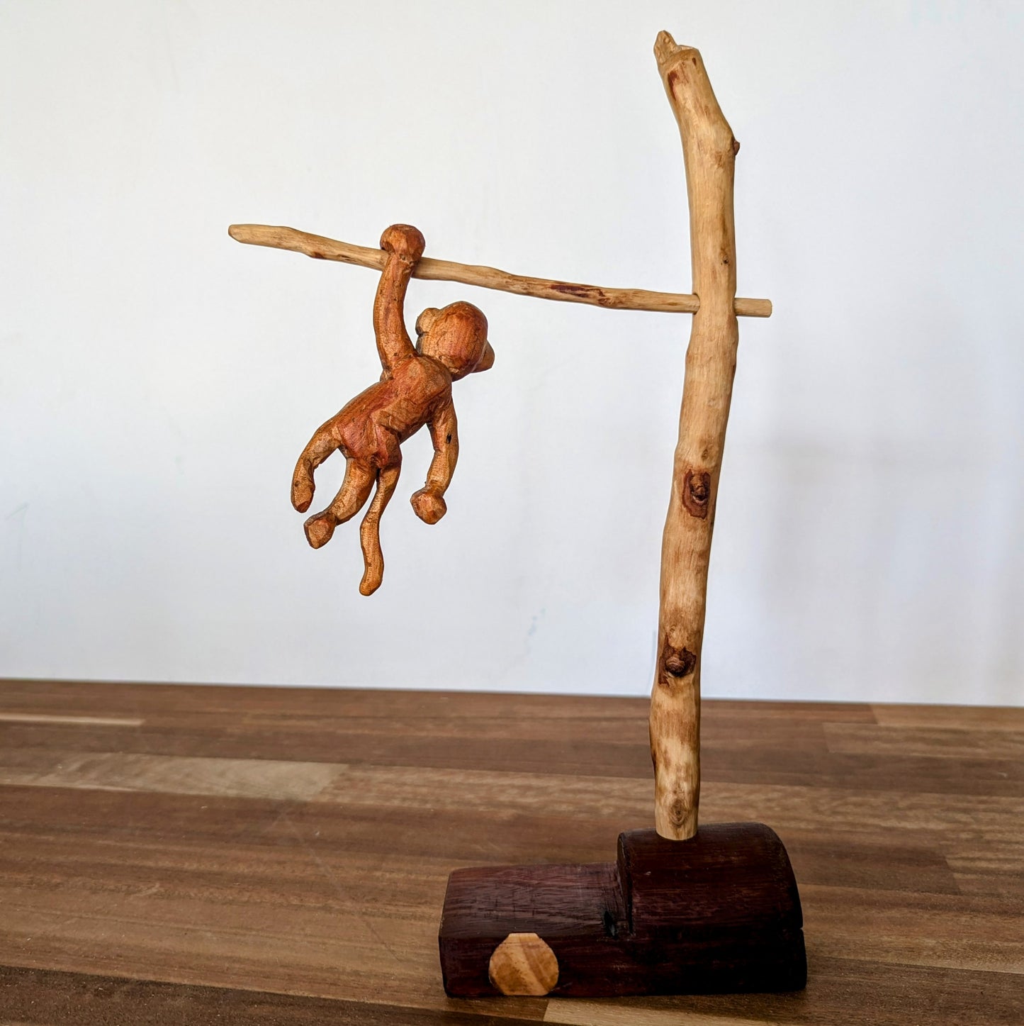 Wood Carved Monkey Plant Stand